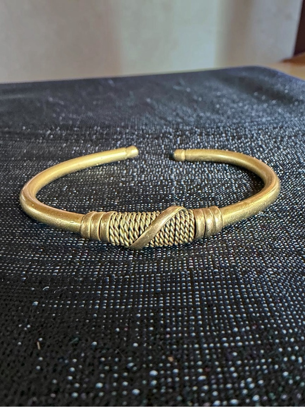 Brass Wire Wrapped West African Bracelet Bangle View 2